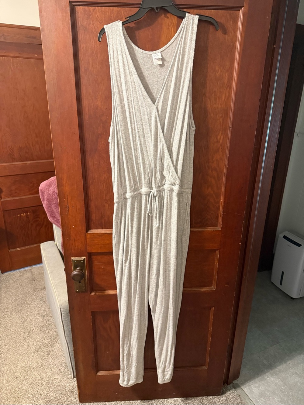 Target Gray Sleeveless Surplice Jumpsuit with Drawstring